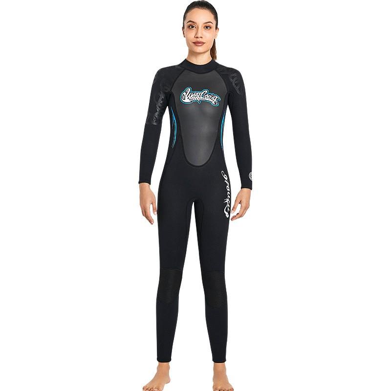 

Diving Suit 3MM One-piece Long-sleeved Female Couple Cold-proof Warm Wet Swimming Surfing XS