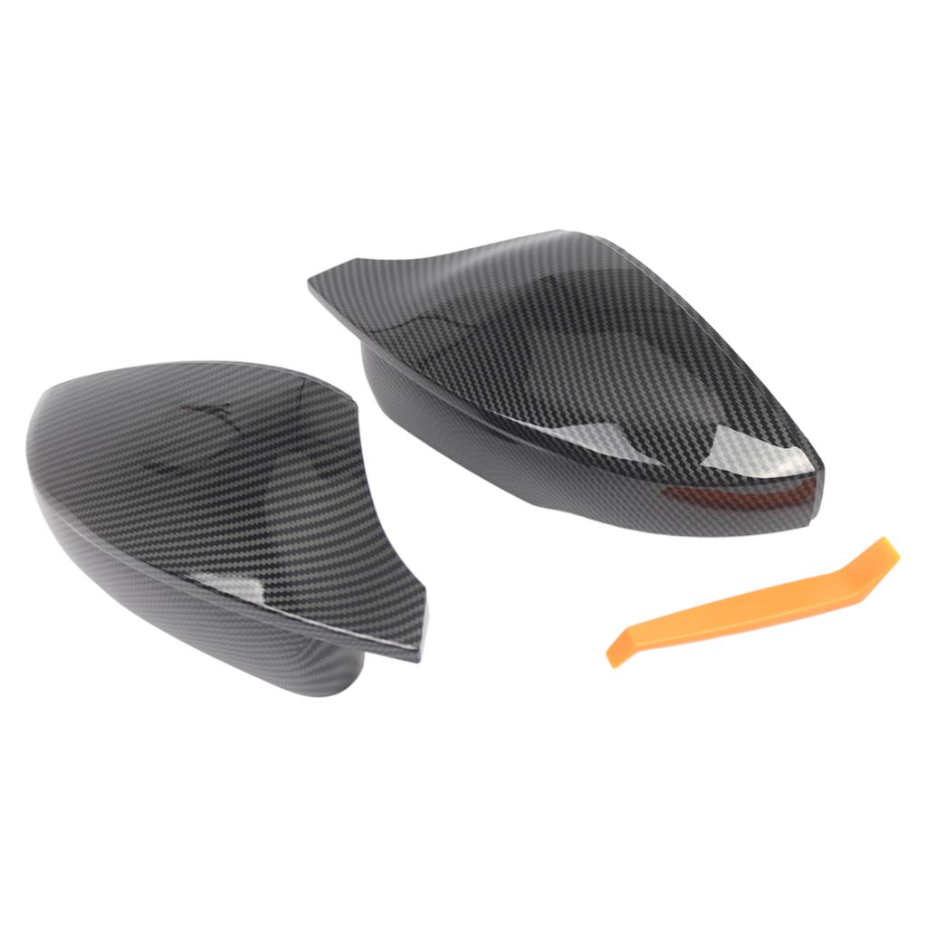 1 Pair Carbon Fiber Pattern Side Rear View Mirror Cover Compatible for VW Polo MK5 2009-2017 Door Mirror Covering Caps