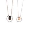 Minimalist Beauty and the Beast Double Ring Necklace for Couples