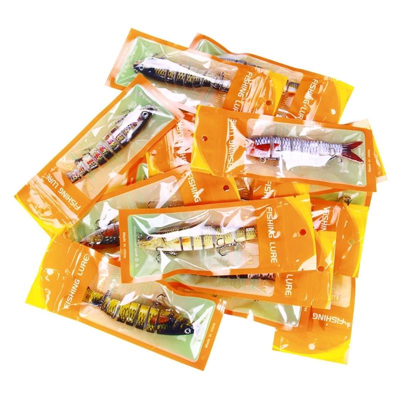 3Pcs Slow Sinking Fishing Baits Wobblers Multiple Sections Fishing Lures 3D Artificial Fishing Lures Swimbait Wobblers