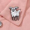 Three-eyed black goat brooch cartoon fashion versatile literary badge dripping oil exquisite anti-light