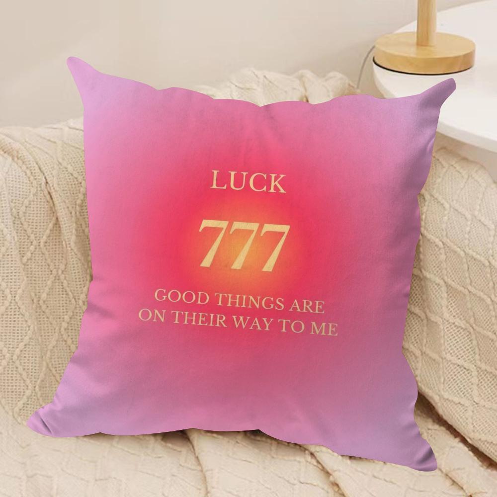 Lucky Numbers Christian Cushion Cover Soft Plush Fabric Double-Sided Printed Sofa Cushion Cover for All Seasons Home Decor Gift