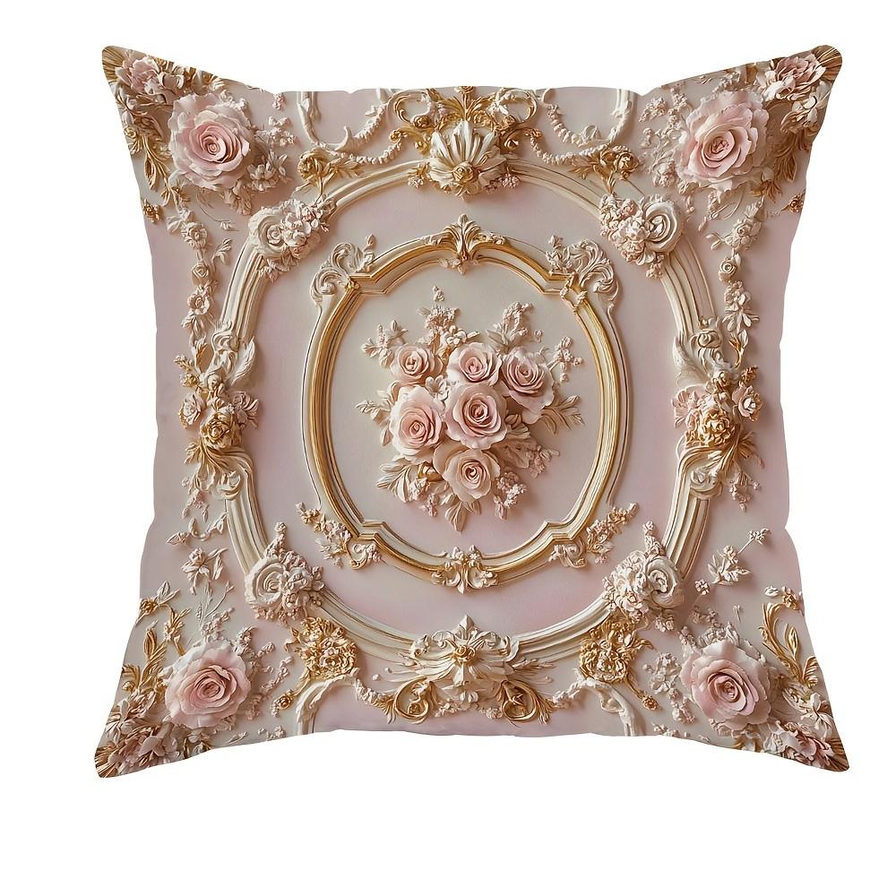 

Gorgeous Rococo - style Ornamental PillowcasesLiving room sofa cushion cover, soft and comfortable, bedroom room decoration 16x16in 40x40cm