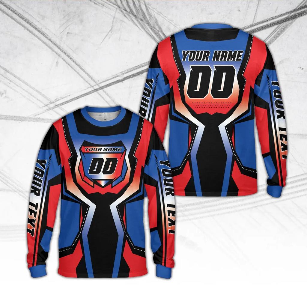 T-shirt Sportiva da Uomo a Manica Lunga Girocollo con Stampa 3D Autunno e Inverno