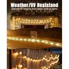LZC Hooks for Outdoor String Lights Clips: 20 Pack Large Clear Rectangle Outdoor Light Clips Waterproof Adhesive Strips - Heavy Duty Outside Hanging