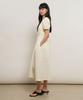 GENERALIDEA Striped V-Neck Puff Long Dress [Vanilla] / Gf2Lop514