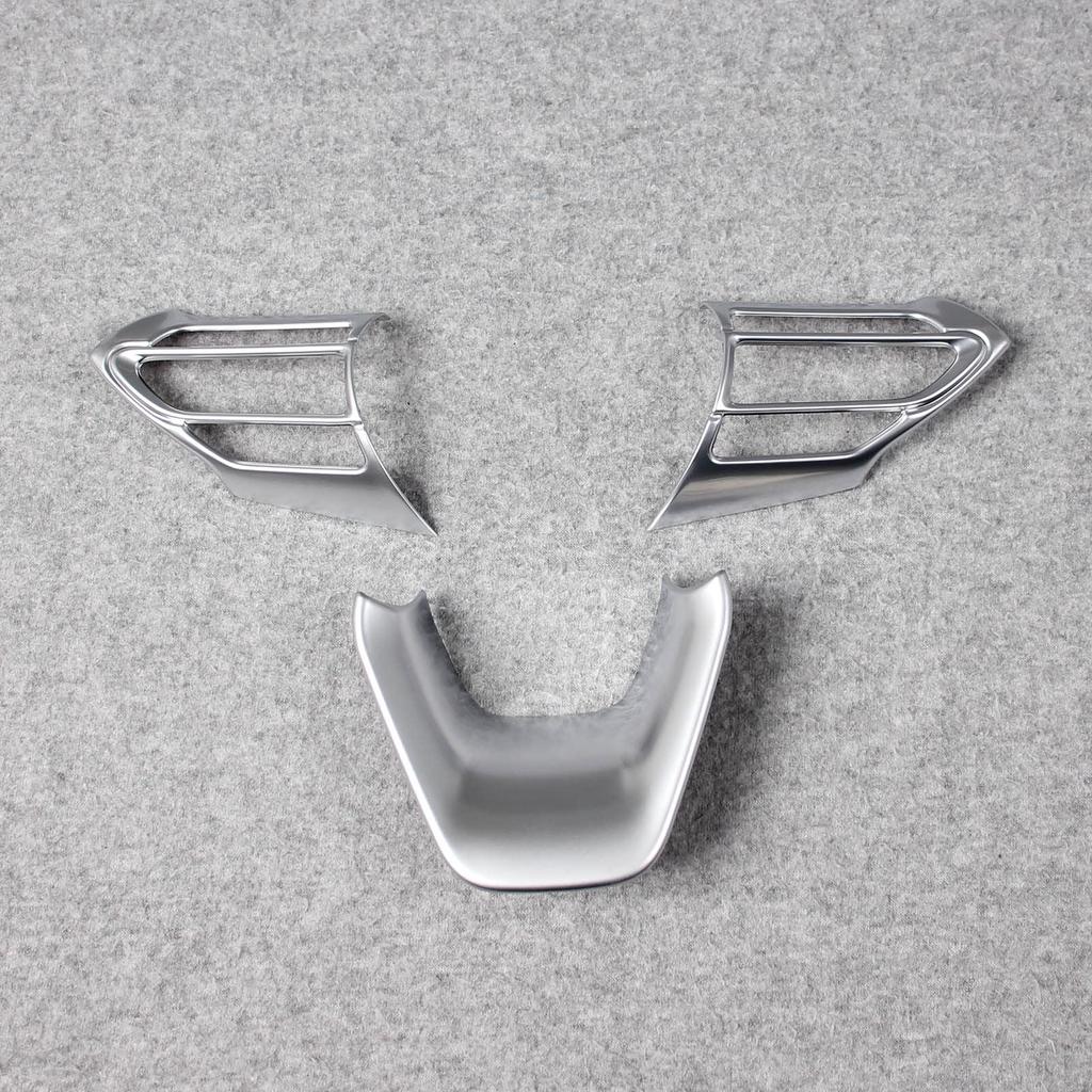 RUIQ Toyota Sienta (10 Series) Interior Steering Garnish, Handle Frame, Piano Black, Designed Exclusively for the Toyota Sienta (Satin Silver)