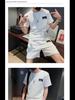 Herr Trendig Våfflad Kortärmad T-shirt och Shorts Sommarset