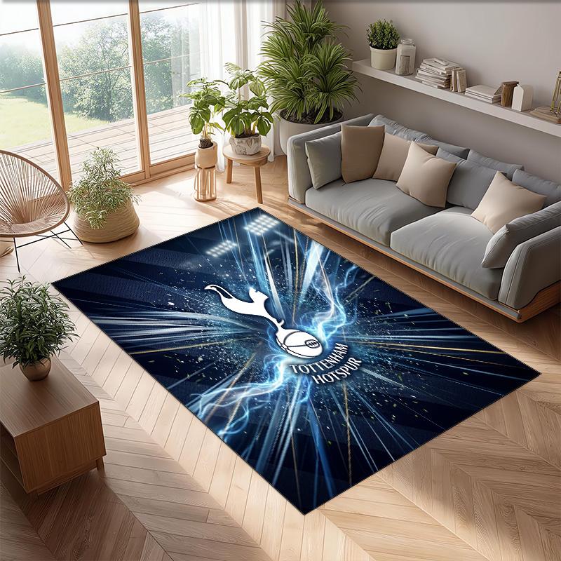Tottenham Hotspur Bedrukte Flanellen Vloerkleed Antislip Zacht Polyester Vloerkleed Binnen Decoratie Mat voor Slaapkamer Woonkamer Bank