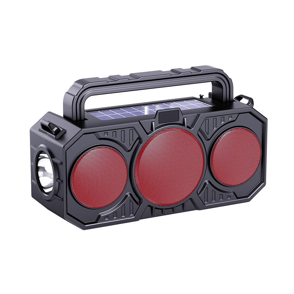 Outdoor Wireless Bluetooth Speaker Dual Solar with Flashlight Card Player Audio Africa