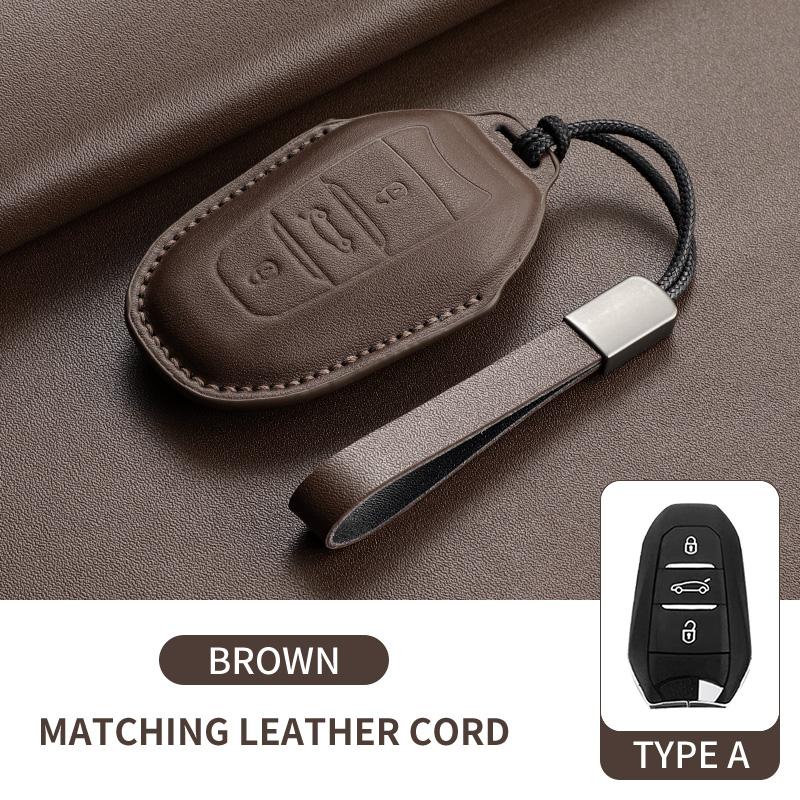 

Leather Car Smart Remote Key Case Cover Shell For Citroen C3 C4 C7 CACTUS C5 DS4 DS5 Anti-Scratch Keychain Protector Accessories