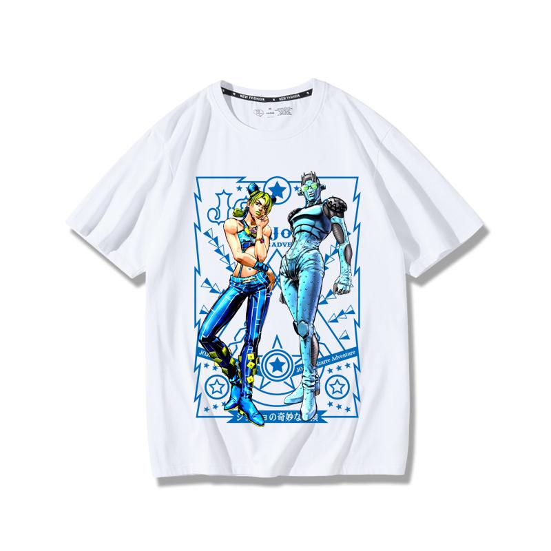 JoJo's Bizarre Adventure anime potlač postáv letné pánske 100% bavlnené tričko vonkajšie ležérne pohodlné trendové streetwear