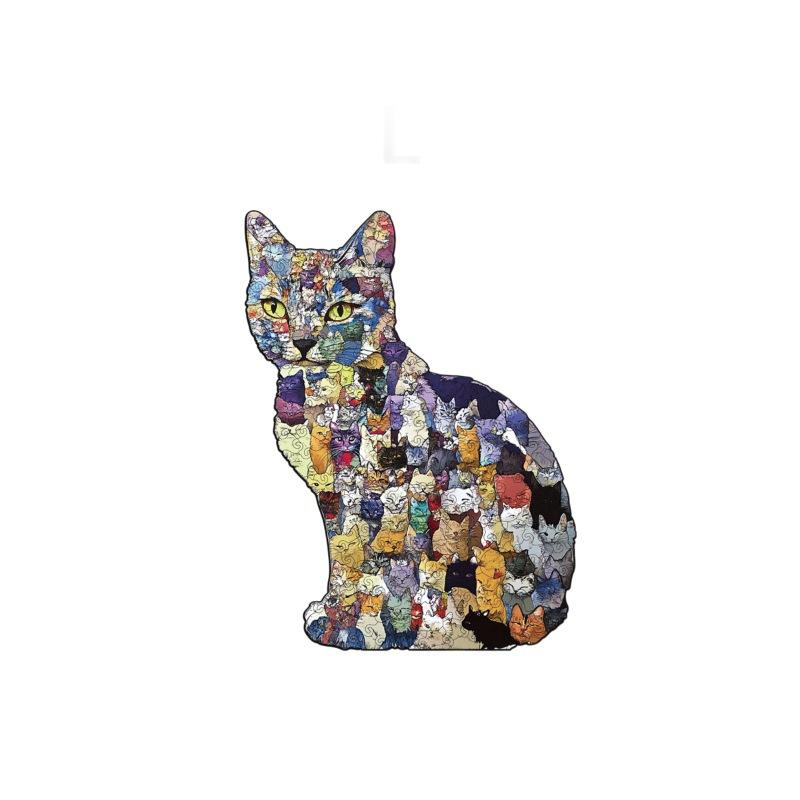 Cat Puzzle Wooden Special-Shaped Assembly Toy Original Piggy Bank Decompression Puzzle