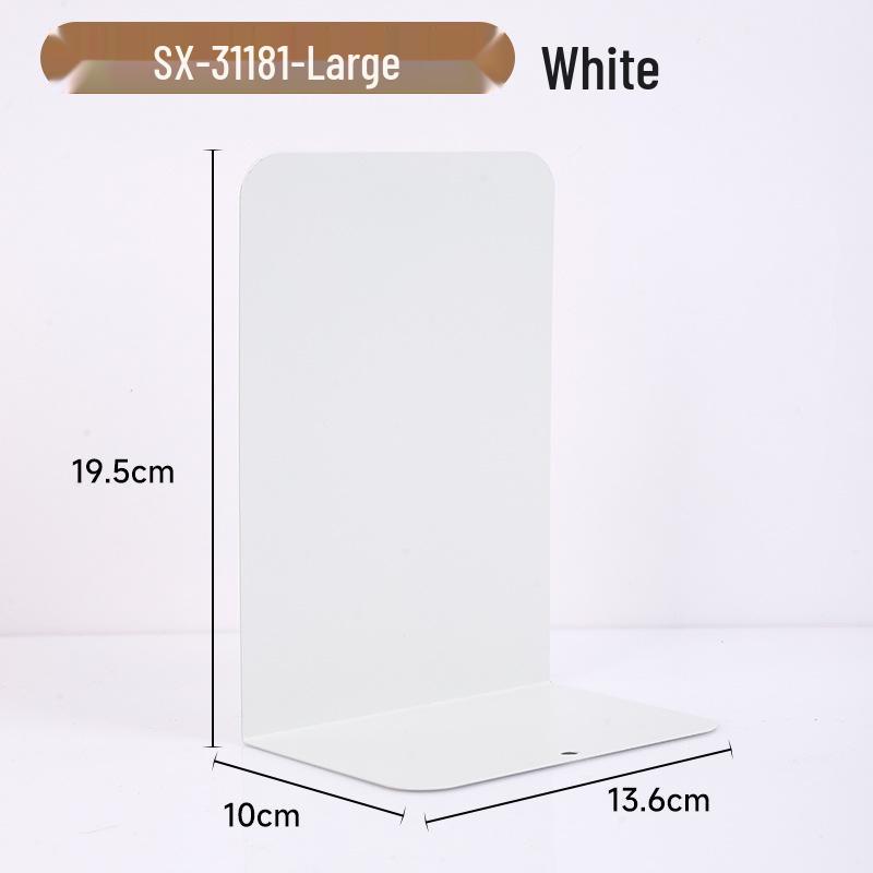 Large L-Shaped Thickened Metal Bookend for Organizing Books and Files