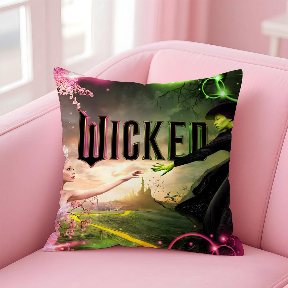 movies W-Wicked Part One Cushion Cover Comfortable Reversible Pillow Cover Ideal for Car Sofa Bedroom & Beyond