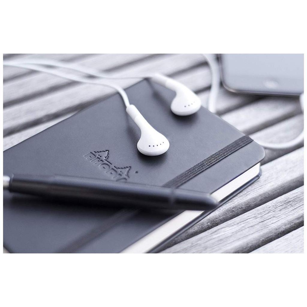 RHODIA Web Horizontal 192 Italian Leatherette Ivory PEFC Black Notebook, A4, Ruled, Pages, Hardcover, Paper, 90g/m², Certified, (cf118369)