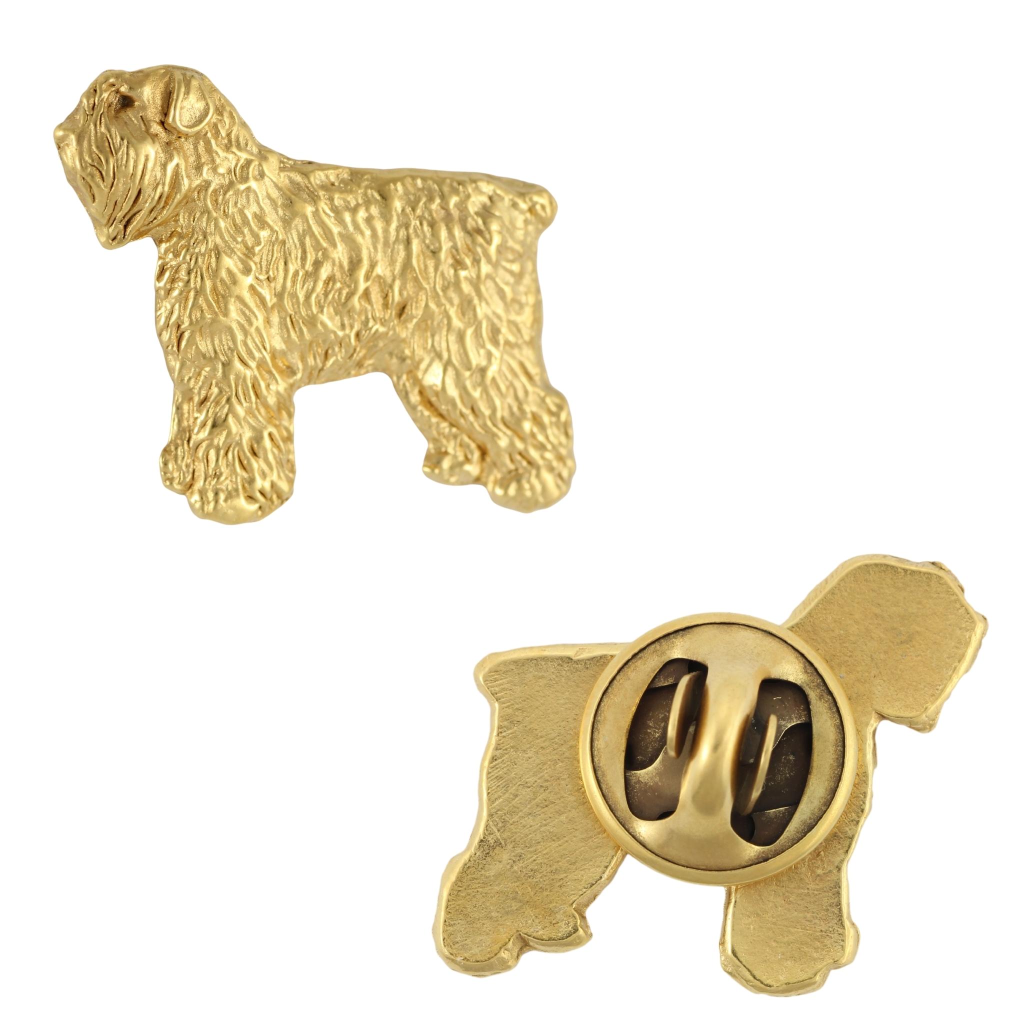 

Bouvier des Flandres, Flanders Cattle Dog - Dog brooch in decorative box, elegant gold-plated pin, Art-Dog brand jacket pin