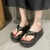 Outdoor Slippers for Women with Sloping Heels Thick Sole Flip Flops for Summer Wear Elevated EVA Flip Flops for Outdoor Wear
