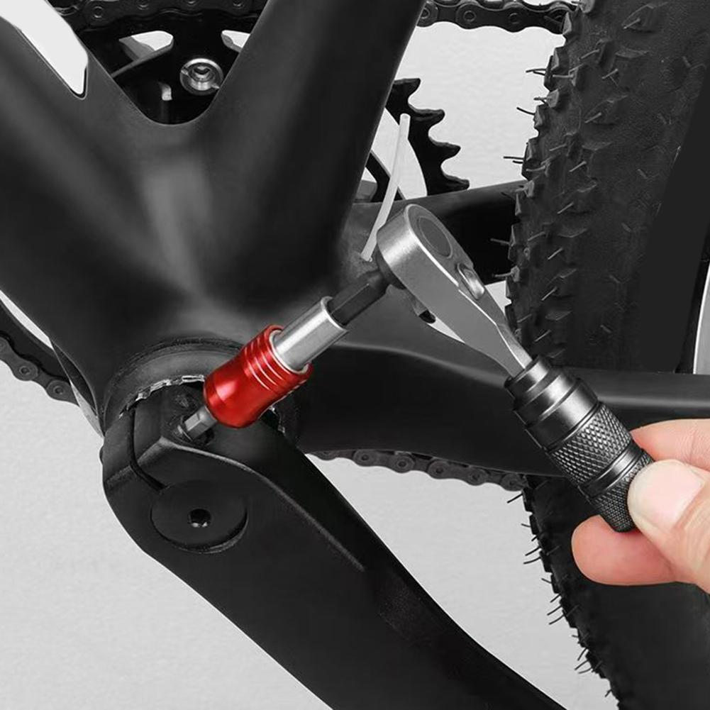 4 In 1 Mini Two-way Ratchet Socket Wrench With Non-Slip Grip For 1/4inch Screwdriver Bit Repair Detachable Steel Tool