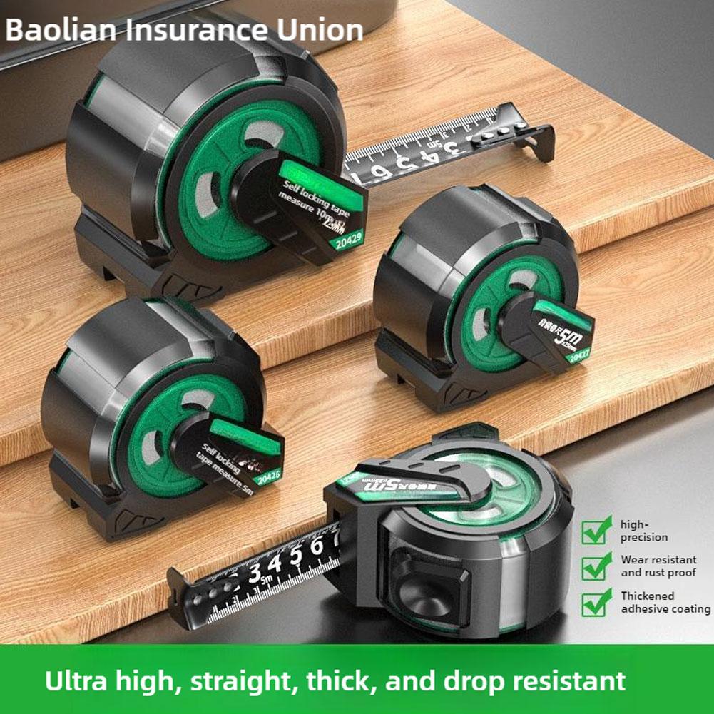 Woodworking Tape Measure with Adhesive Self-locking Tool Tape Measure Rust ABS Tool Measuring Measuring Proof Household Q2M4