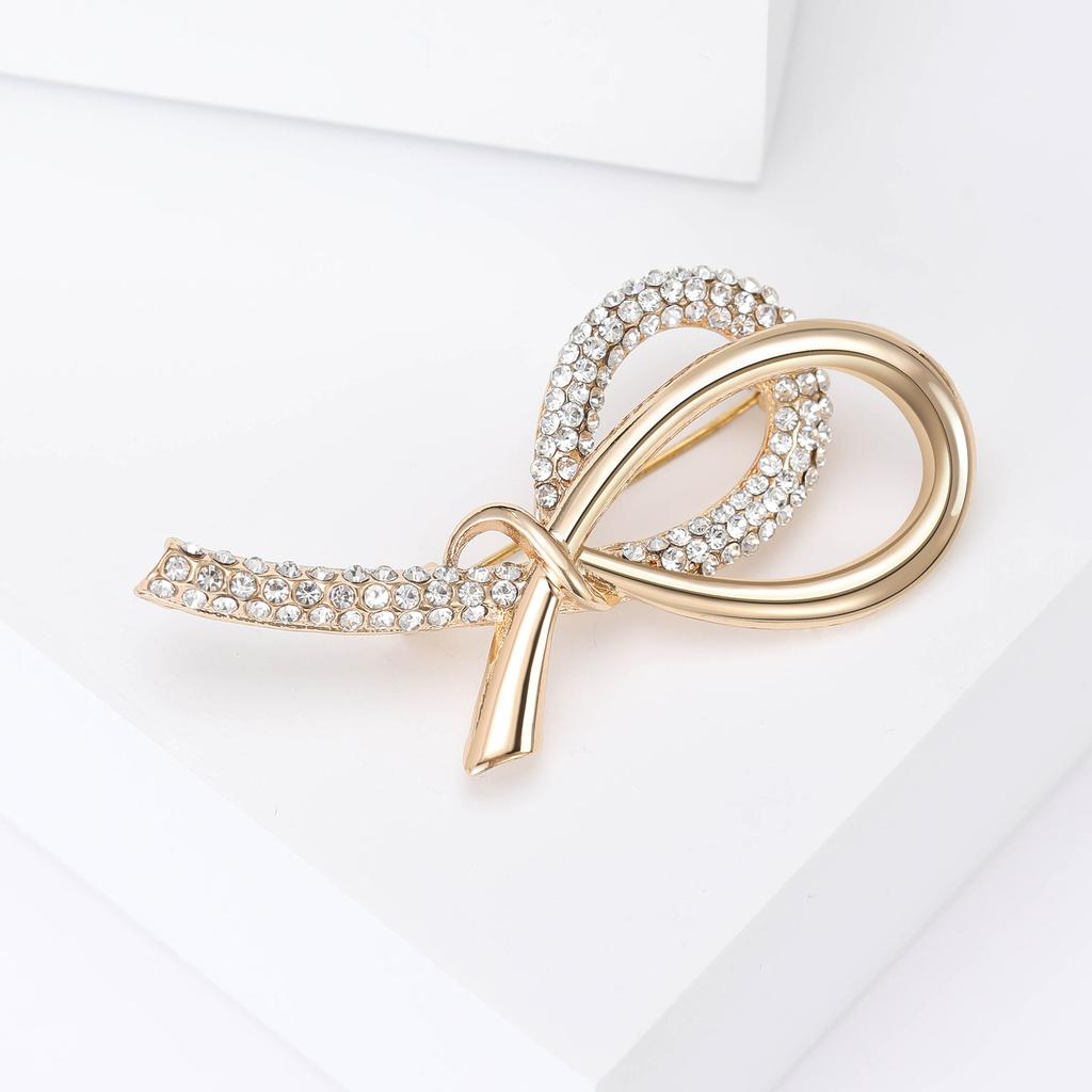 Modisches Temperament, Sinn für Nischendesign, Diamantbandbrosche, hochwertiger, schlichter, stimmungsvoller Pullover, Anzugnadel