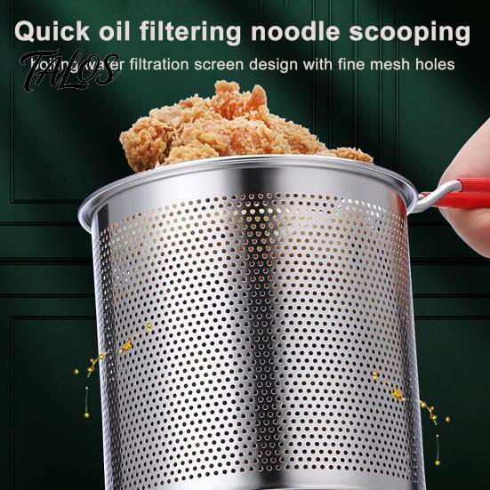 Small Deep Fryer with Basket Pot Removable Frying Basket, Durable Stainless Steel Compact Oil Filter Batch Pot, No Spill Saving for French Fries