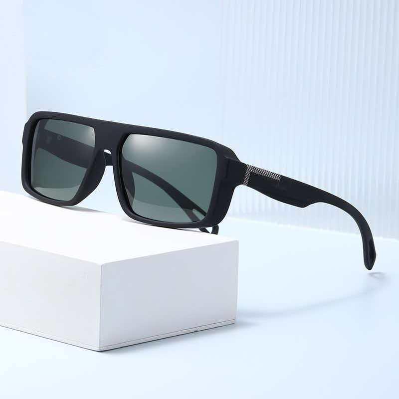 2025 Unisex Polarized Fashion Sport Square Frame Sunglasses with UV Protection for Driving & Travel Black Frame Red Coating [Polarized]