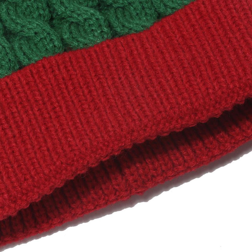 100% Acrylic Patchwork Beanie Warm Ball Cold Hat Kids Christmas Hat