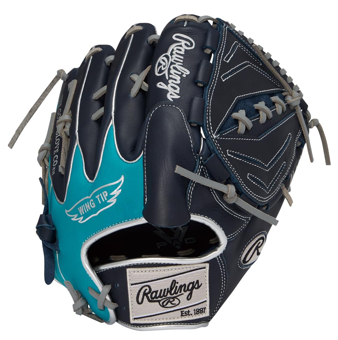 Rawlings Hyper Tech Color Sync Baseball Glove GR6HTCA15W 11.75 inches Left-handed Navy Turquoise