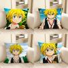 1pc Meliodas Anime Cartoon Characters Pillow Case Fashion Square Pillowcase Bedroom Sofa Room Ins Decoration Leisure