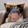 SScarlett Johansson Cushion Cover Pillowcase Antidustmite Invisible Zipper Short Plush Sofa Cushion