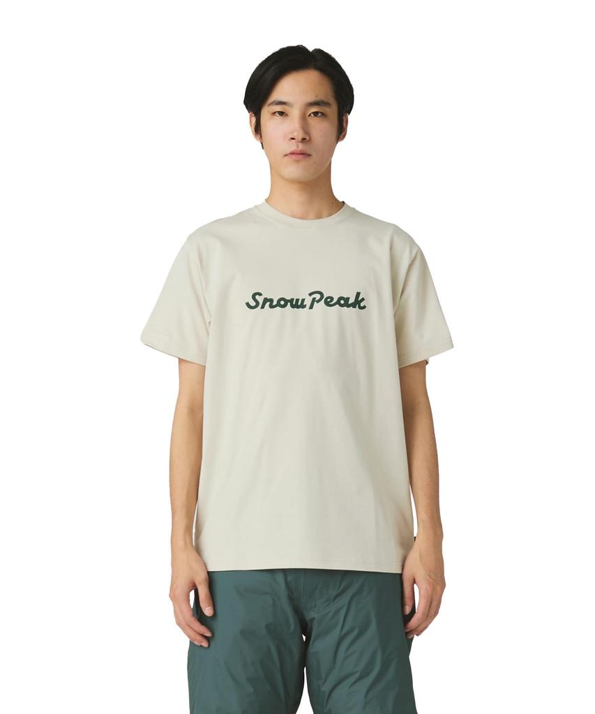 Snow Peak Typography Short and IVORY XXL T-Shirt TS-25AU003, Sleeve, Men's Women's,