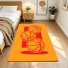 Basketball Sport Design Home Carpet Soft Plush Non-slip Bottom Bedroom Bedside Mat Bohemian Boho Style Housewarming Gift Idea