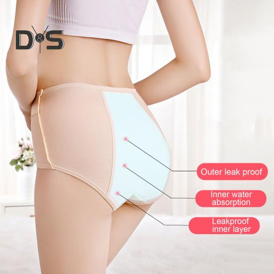 Dámské kalhotky Jednobarevné Nadměrná velikost Zvedající zadek S vysokým pasem Bezešvé Elastické Kalhotky proti protečení na menstruaci Dámské spodní prádlo