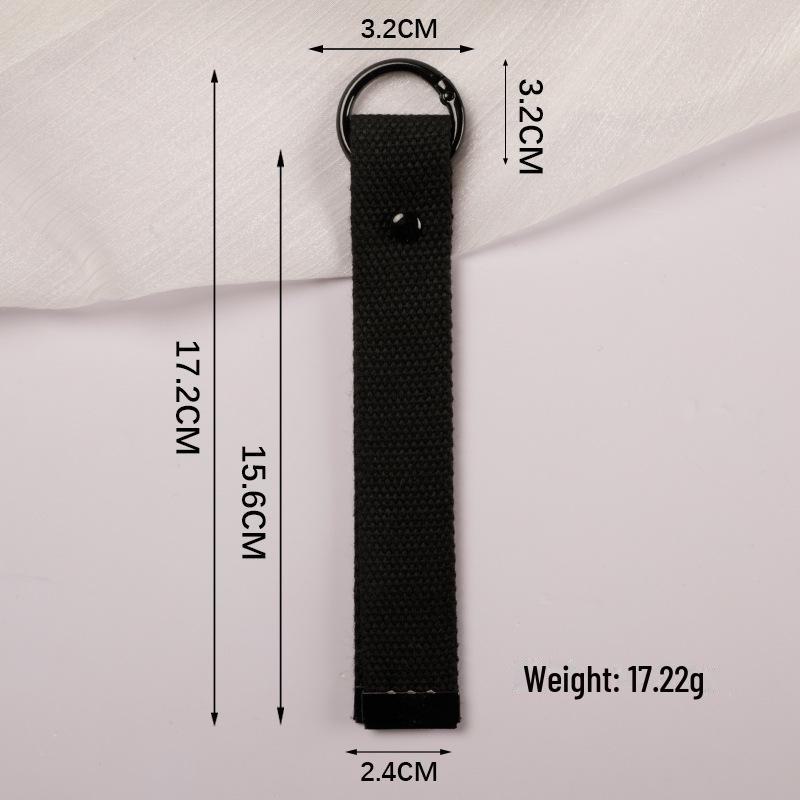 Personalized Pure Cotton Canvas Belt Keychain with Contrast Colors – Handmade INS Style