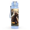 1PC Kitten Night Moon Forest Print 750ml Color Plastic Sports Water Bottle Leakproof Flip Straw Lid Suitable for Sports Office Home Use