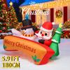 5.91FT Yard Party Decoration Inflatable Snowman Santa Claus Banner Toy LED Light Xmas Supplies Home Ornaments Christmas Gifts