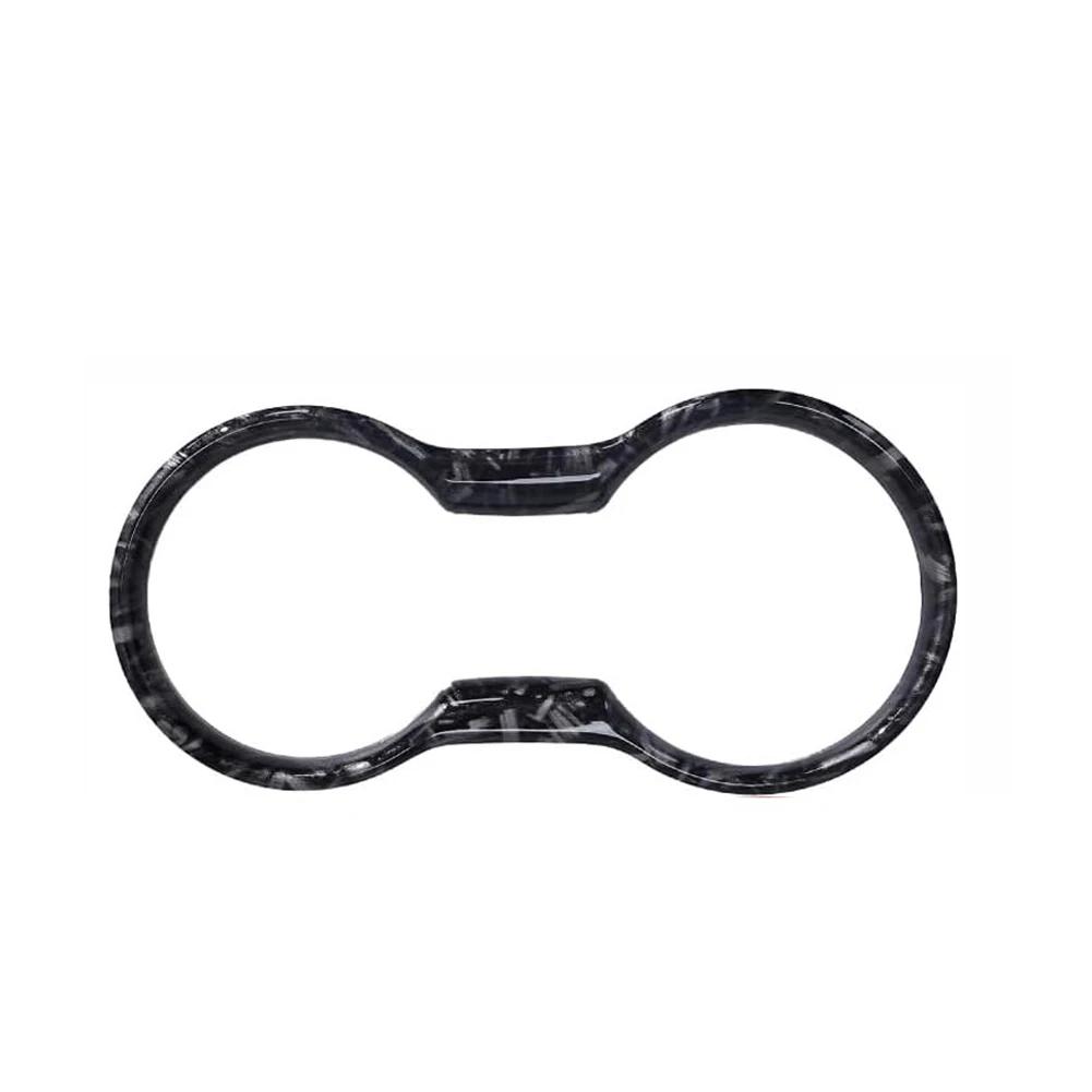 Car Water Cup Holder Frame Cover Carbon Fiber Interior Trim Molding Cup Holder Cover Accessories for Ford Mustang 2015- 2025