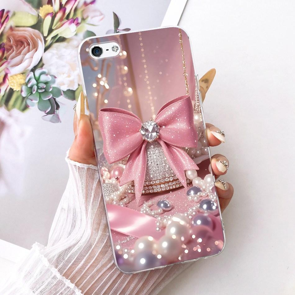 For iPhone 5 5s SE (2016) 4 4s Cute Flower Butterfly Cat Painted Case For iPhone5 iPhone4 Soft Silicone TPU Phone Cases