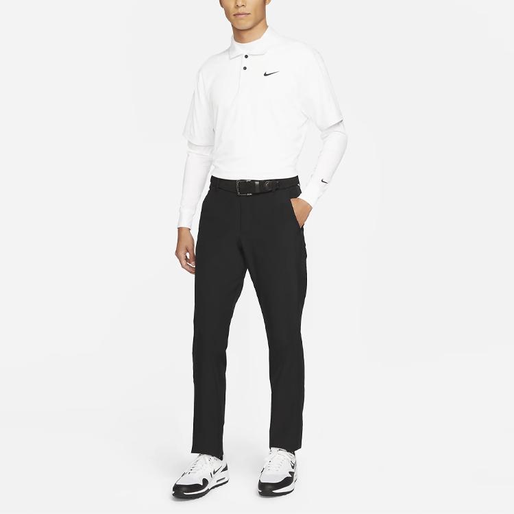 Nike Maglietta Sportiva da Golf Dri-FIT UV Vapor Girocollo Maniche Lunghe Slim Fit Uomo Top Bianco CU9803-100
