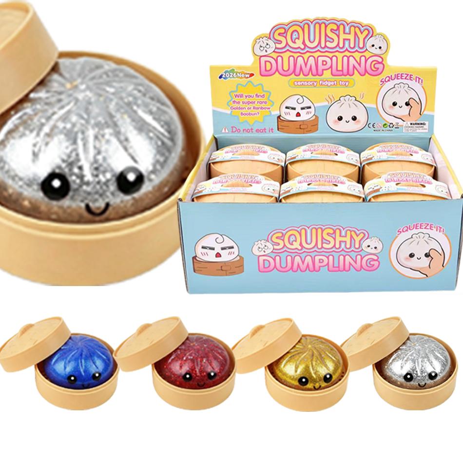 Třpytivá knedlíková třpytivá knedlíková squishy s krabičkou Knedlíky Senzorická mačkací hračka pro uvolnění stresu