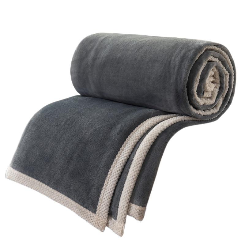 Thick Milk Velvet Double-sided Leisure Blanket Air Conditioning Blanket Towel for Summer Use