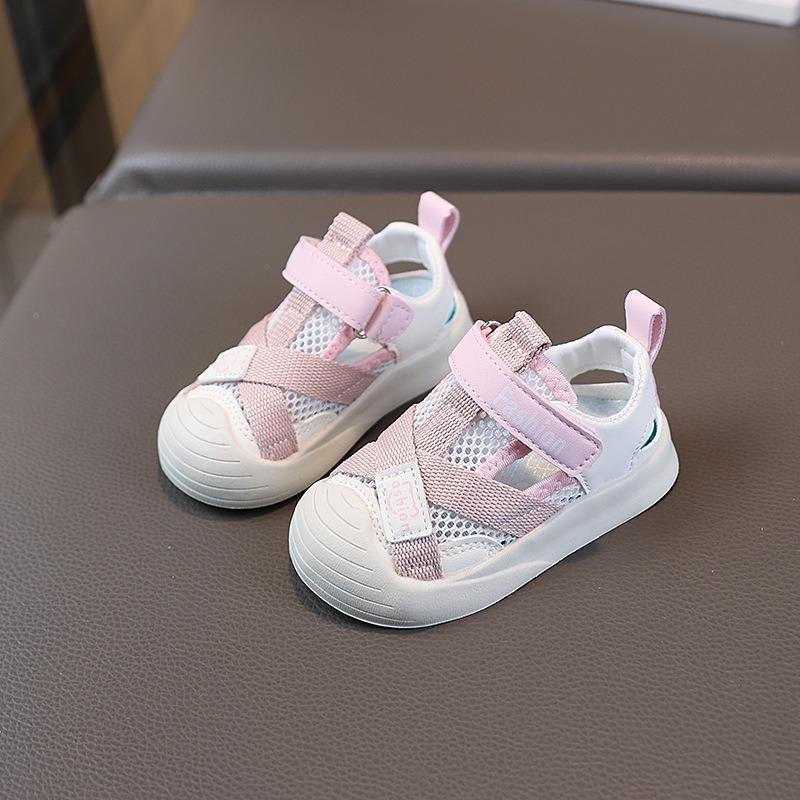 Unisex Baby Soft Sole Closed Toe Protective First Walker Mesh Sandals