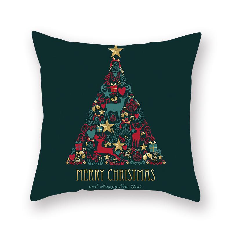 New Christmas Red and Green Pillowcases Printed Sofa Cushions New Home Christmas Pillowcases