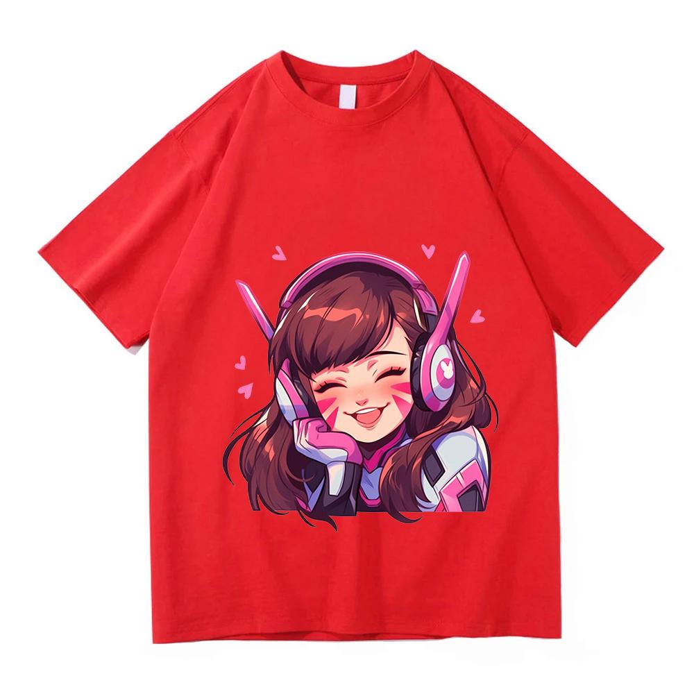 

Футболка с принтом лисьих ушек Кико Игра Overwatch 2 Клан Шимада Футболки с коротким рукавом Хлопок Свободная Женская футболка С круглым вырезом Унисекс Футболки S