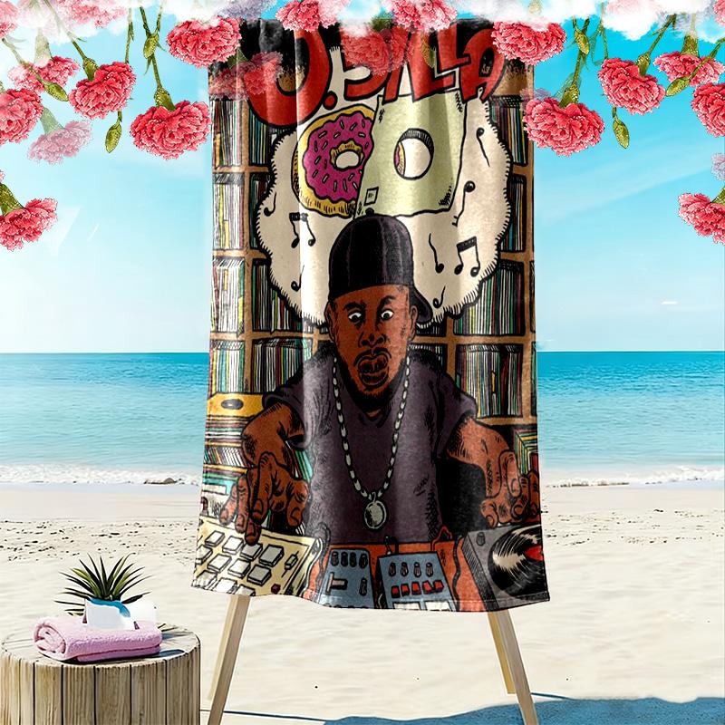 J. Dilla 2D Flat Print Beach Towel, Large Soft Quick Dry Towel for Beach Camping SwimmingDSTJ0925116