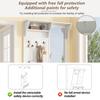 100*40*180cm Hallway Wardrobe with Mirror, 5 Coat Hooks, 2 Cabinets and Shelf, Hallway Coat Stand Clothes Rack with Shoe Cabinet, White