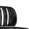 BMW 3 E92 E93 06-10 Kühlergrill-Einsätze zwischen den Scheinwerfern (Nieren) linkes + rechtes Set SCHWARZ GLÄNZEND DOPPELSTREIFEN