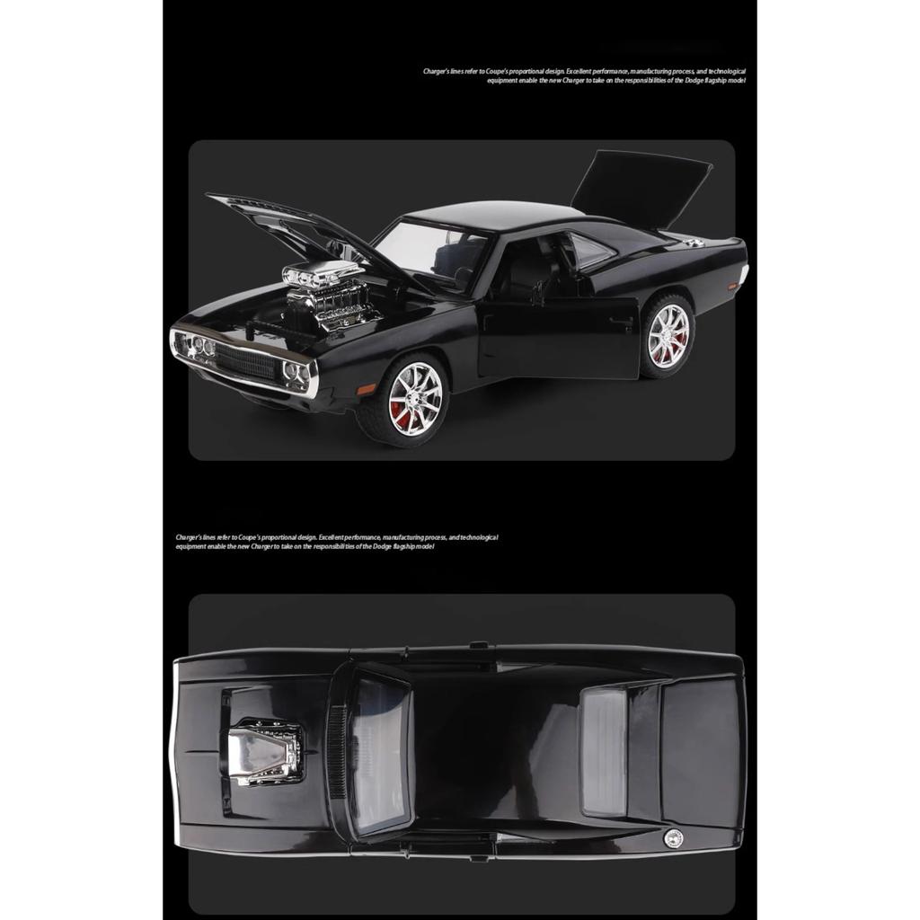 1/24 Dodge Charger 1970 Mașinuță din Aliaj Diecasts & Vehicule Jucărie Model Mașină Sunet și Lumină Jucării Mașinuțe pentru Copii Cadouri