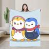 P-Pudgy Penguin Blanket Cute Penguin  Fleece Funny Warm Throw Blankets For Bedding Lounge Textile Decor,